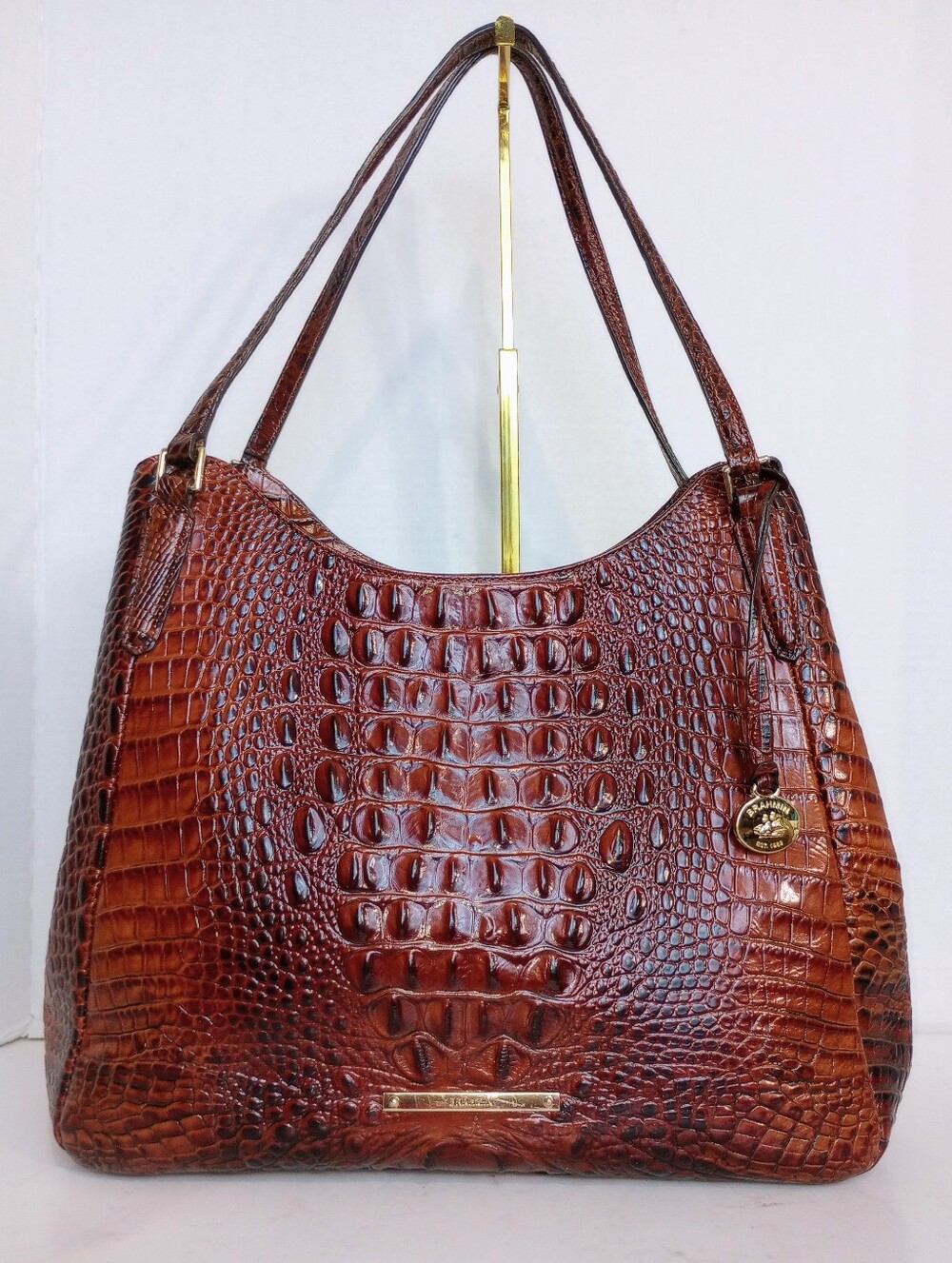 Brahmin Aliza Pecan Melbourne Shoulder Bag, Croc Embossed Leather